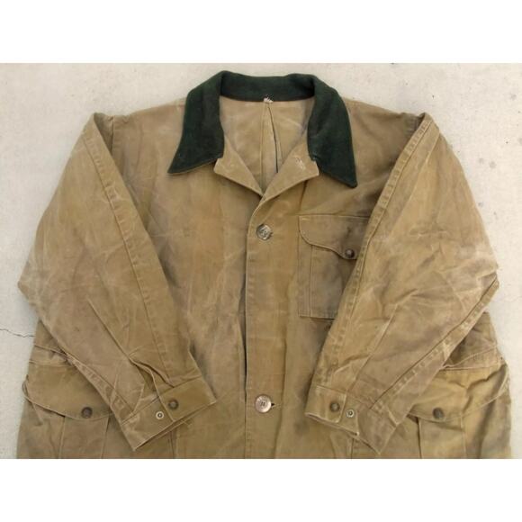 Filson Upland Waxed Tin Cloth Hunting Jacket Coat Men's Sz 48 Style 66 Made USA - Picture 11 of 12